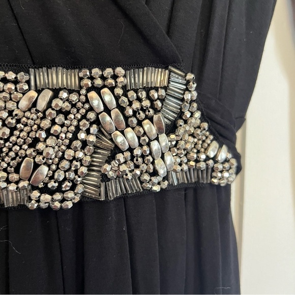 Nicole by Nicole Miller Black Dress with Beaded Front Detail | Size Large | - Picture 7 of 11